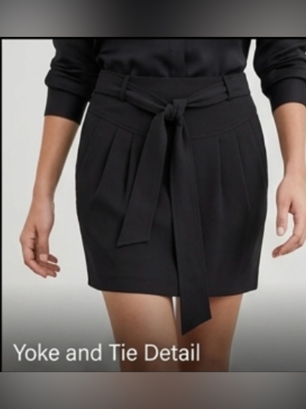 Vintage ZARA Black Belted Mini Skirt Sz M